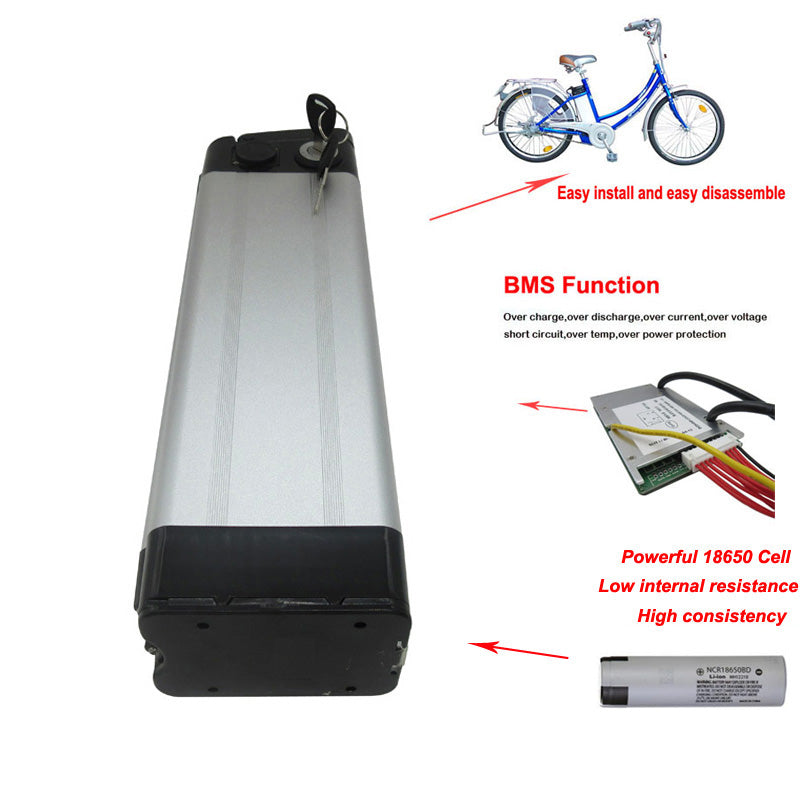 700W 24V 32AH Ebike Lithium Battery Pack 24 Volt 7S 30AH Silver Fish Electric Bike Bicycle Scooter Li-ion 18650 Bateria Akku With 29.4V 3A Charger Top Discharge