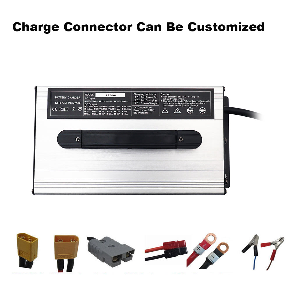 BAYADOU 1200W 54.6V 20A Li-ion Fast Charger 48V 13S Lithium Energy Storage RV UPS Solar System Battery Chargers