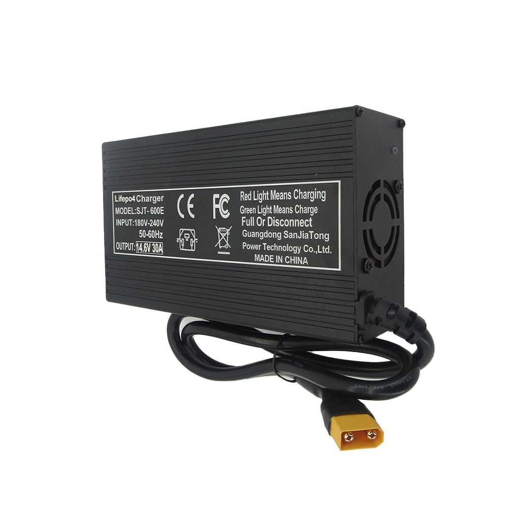 BAYADOU 12V 4S LiFePO4 Fast Charger 14.6V 30A 12.8V Smart Charger for 12 V Iron Phosphate Golf Energy Storage RV Boat Battery