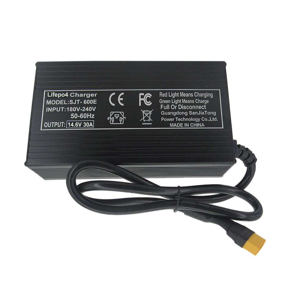 BAYADOU 12V 4S LiFePO4 Fast Charger 14.6V 30A 12.8V Smart Charger for 12 V Iron Phosphate Golf Energy Storage RV Boat Battery