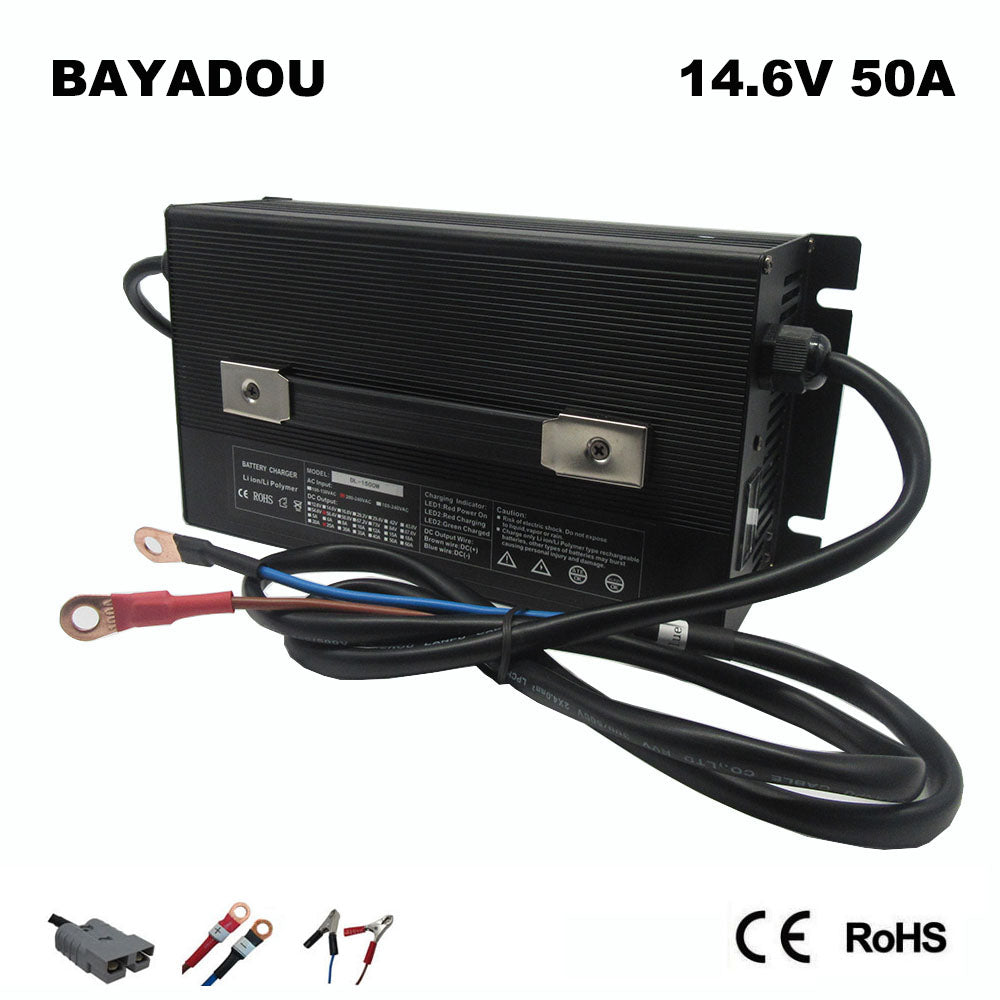 1500W 14.6V 50A LiFePO4 Fast Charger 12V 12.8V 4S Iron Phosphate Energy Storage RV UPS Solar Battery Chargers