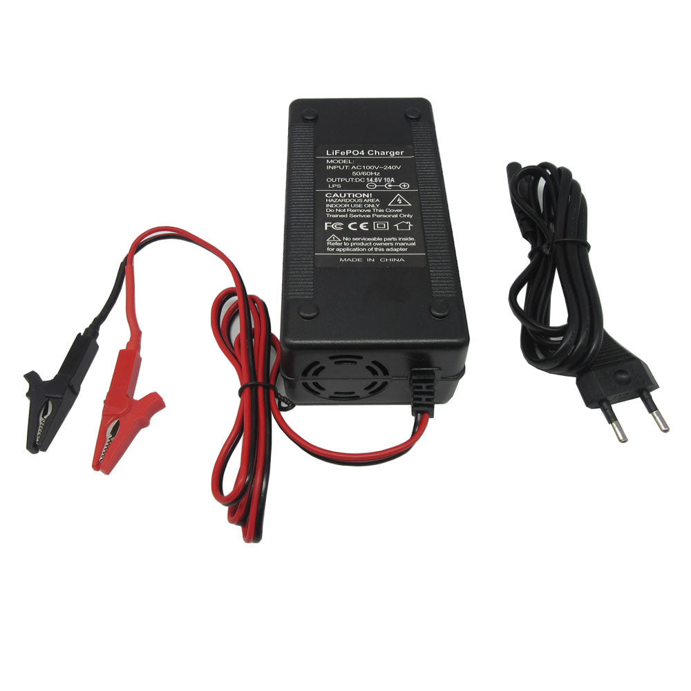 14.6V 12V 10A Lifepo4 Iron Phosphate Battery Charger For 12.8V 4S Solar Energy Storage Fast Charger Alligator Clip