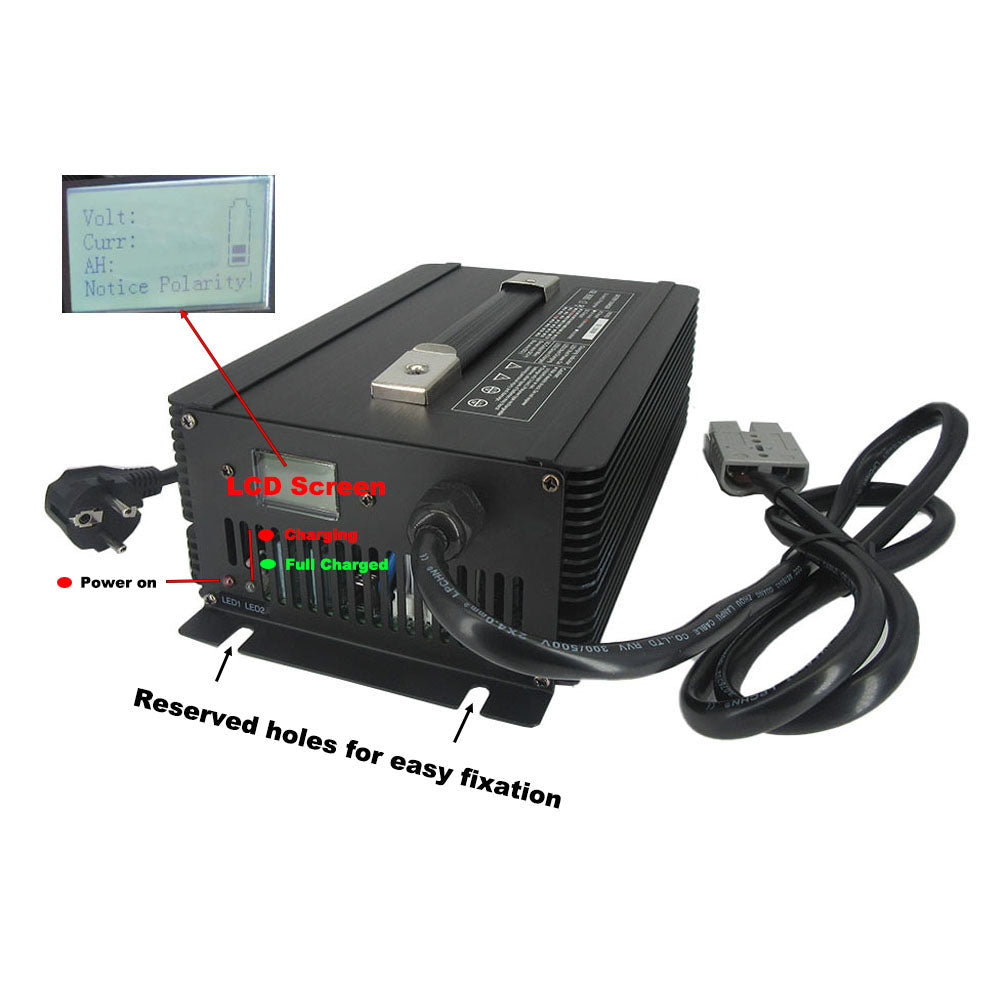 BAYADOU 2000W 84V 15A Lithium Fast Charger 21S 88.2V 22S 92.4V 23S 96.6V 24S 100.8V RV Forklift Golf Cart Battery Chargers SB50 SB120 Port