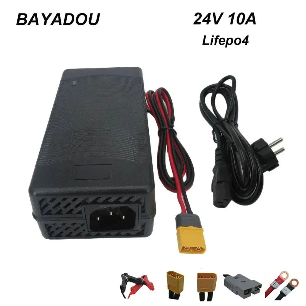 8S 24V 10A 29.2V Lifepo4 LFP Battery Charger 24 Volt Iron Phosphate Energy Storage Fast Chargers XT60 XT90 Clip With Fan