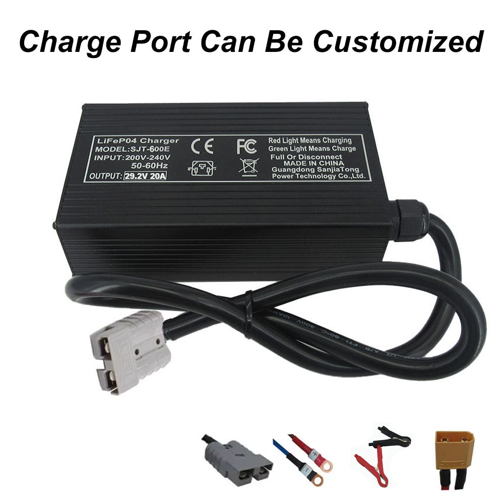 BAYADOU 24V 20A LiFePO4 Battery Fast Charger 8S 29.2V 24 Volt LFP RV Iron Phosphate Energy Storage Chargers SB50 XT90 Copper Nose