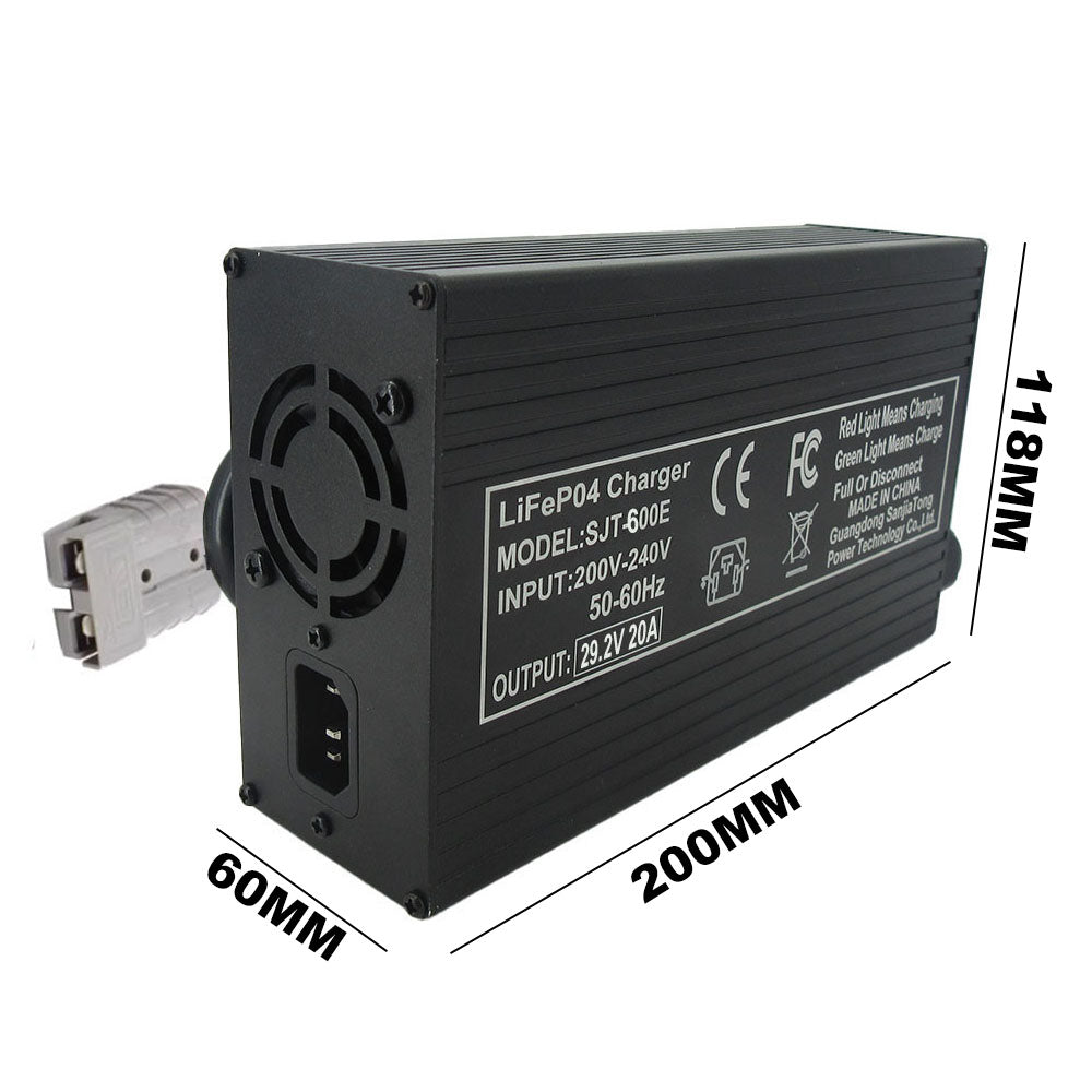 BAYADOU 24V 20A LiFePO4 Battery Fast Charger 8S 29.2V 24 Volt LFP RV Iron Phosphate Energy Storage Chargers SB50 XT90 Copper Nose