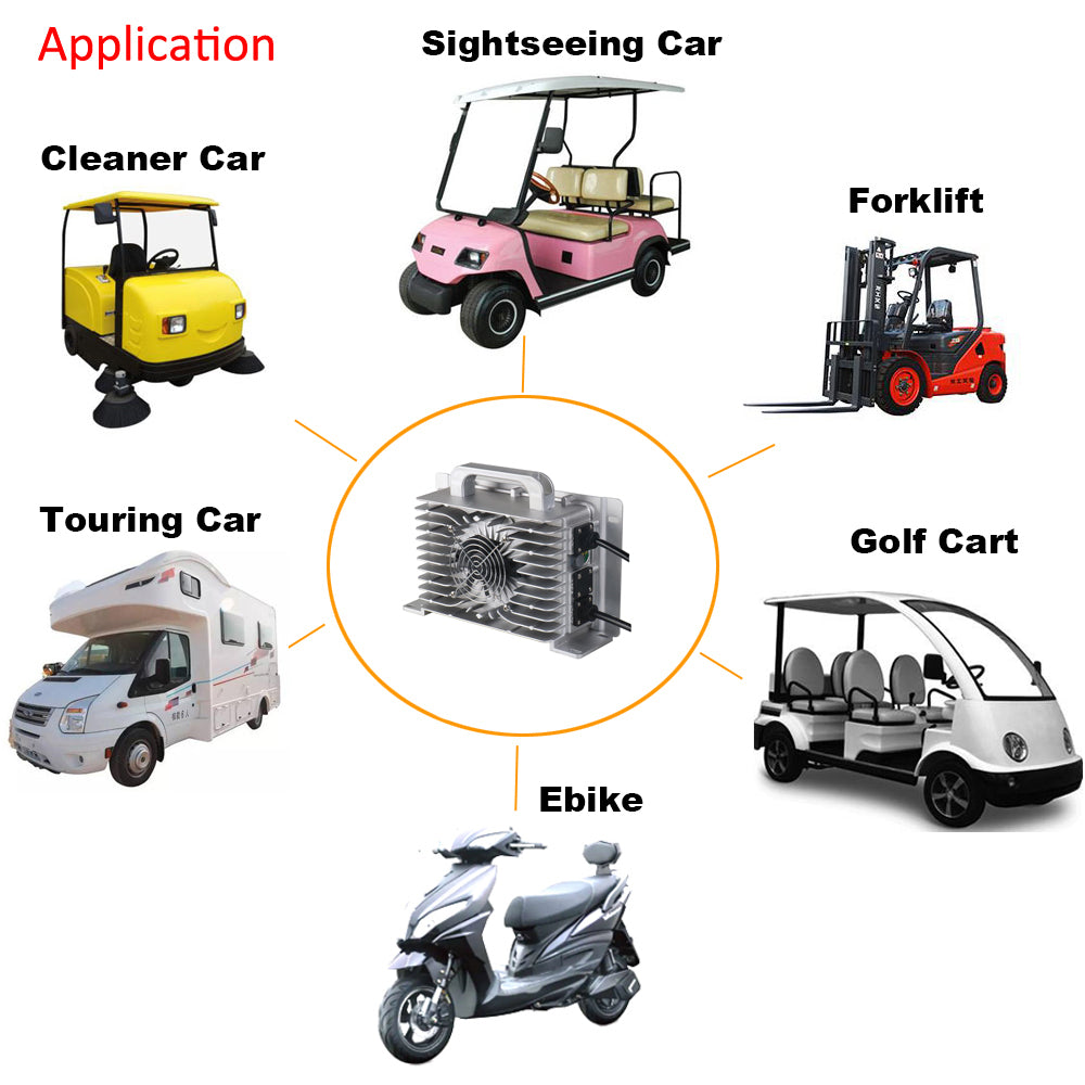 BAYADOU 1200W Waterproof 43.8V 25A LiFePO4 Charger for 36V 12S LFP Iron Phosphate Energy storage Touring Car RV Smart Fast Chargers IP67