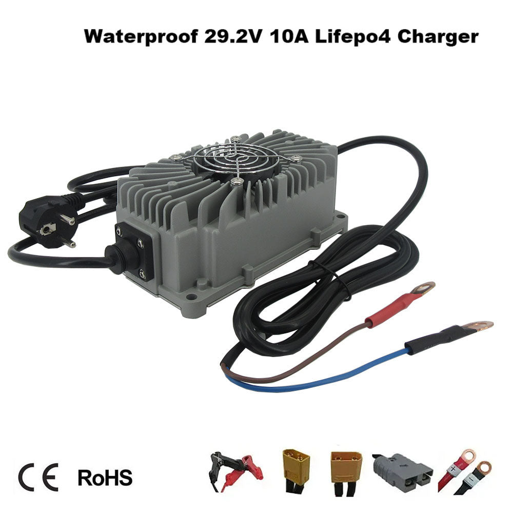 BAYADOU 300W Waterproof 29.2V 10A LiFePO4 Charger for 24V 8S LFP Iron Phosphate Boat Smart Fast Chargers Full sealed