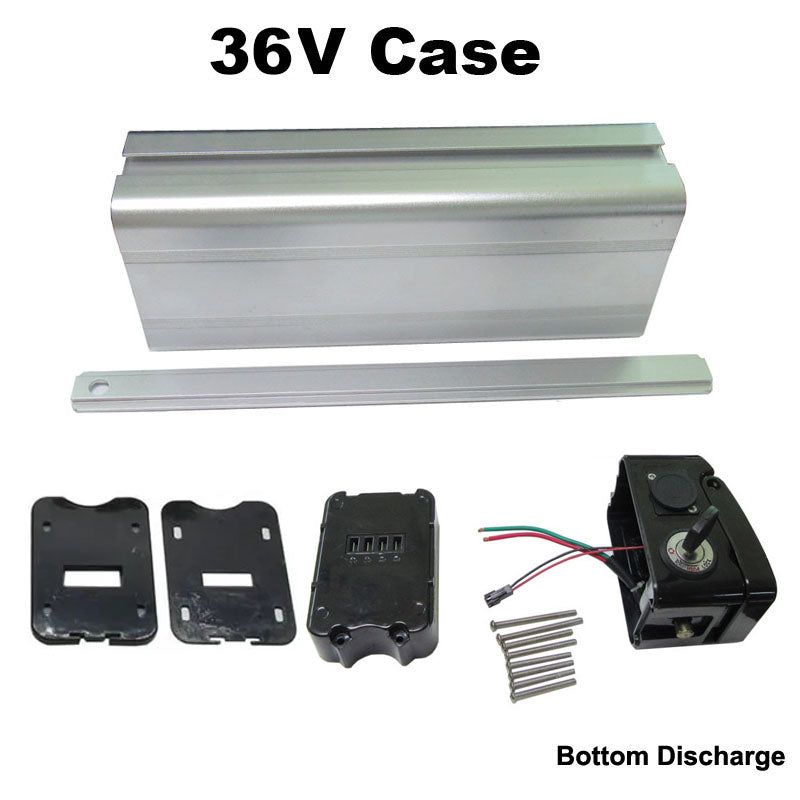 24V 36V 48V Battery Box Case Cover Empty Silver Fish Aluminum Housing Accessories Bottom Discharge