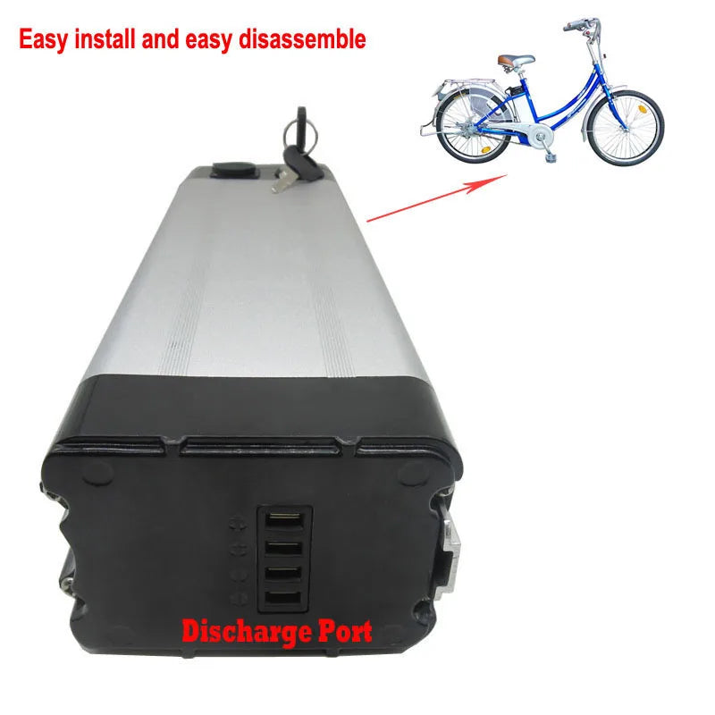 24V 36V 48V Battery Box Case Cover Empty Silver Fish Aluminum Housing Accessories Bottom Discharge