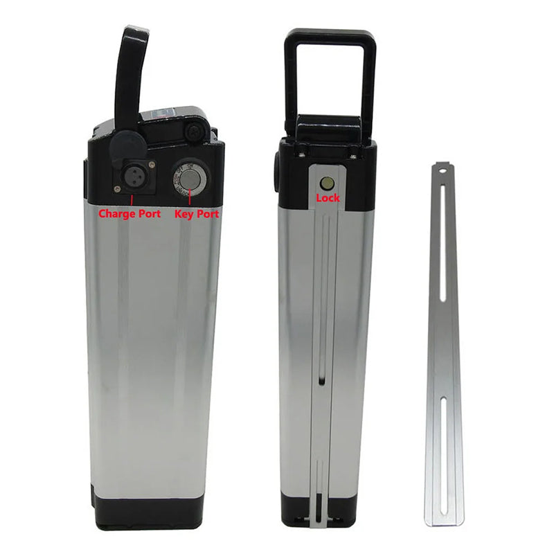 24V 36V 48V Battery Box Case Cover Empty Silver Fish Aluminum Housing Accessories Bottom Discharge
