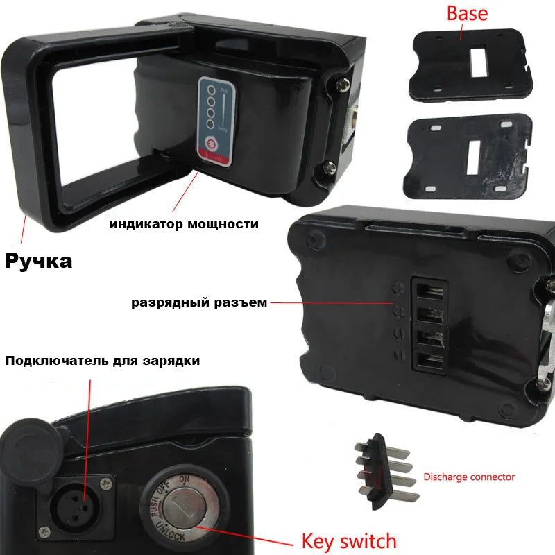 24V 36V 48V Battery Box Case Cover Empty Silver Fish Aluminum Housing Accessories Bottom Discharge