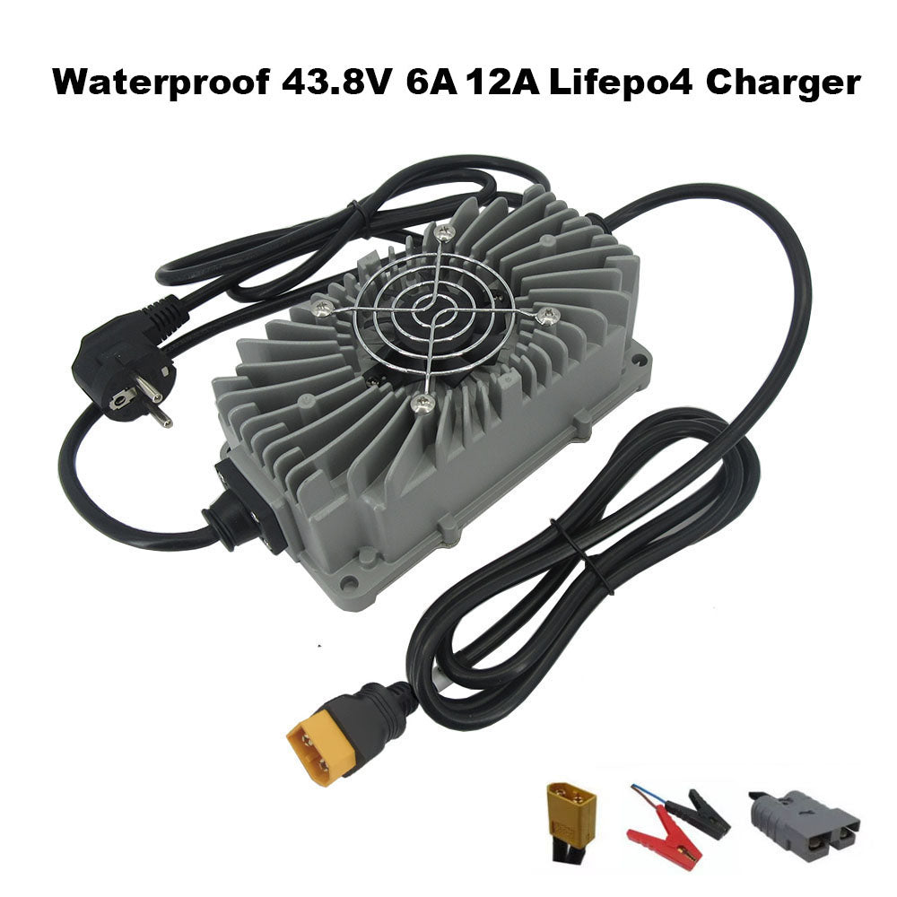 BAYADOU 300W Waterproof 43.8V 6A 12A LiFePO4 Charger for 36V 12S LFP Iron Phosphate Smart Fast Chargers Full sealed