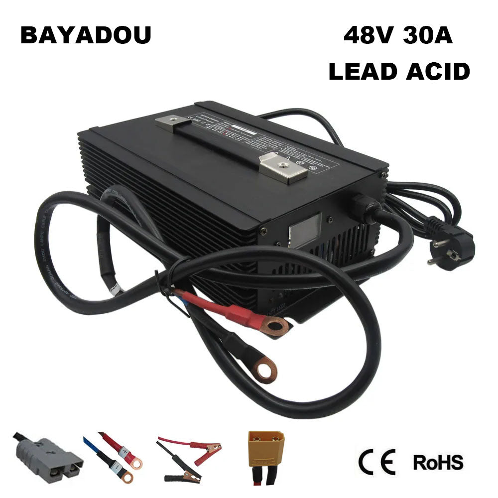 BAYADOU 2000W 48V 30A Lead Acid Fast Charger For 48 Volt RV Forklift Energy Storage Battery Chargers 58.8V