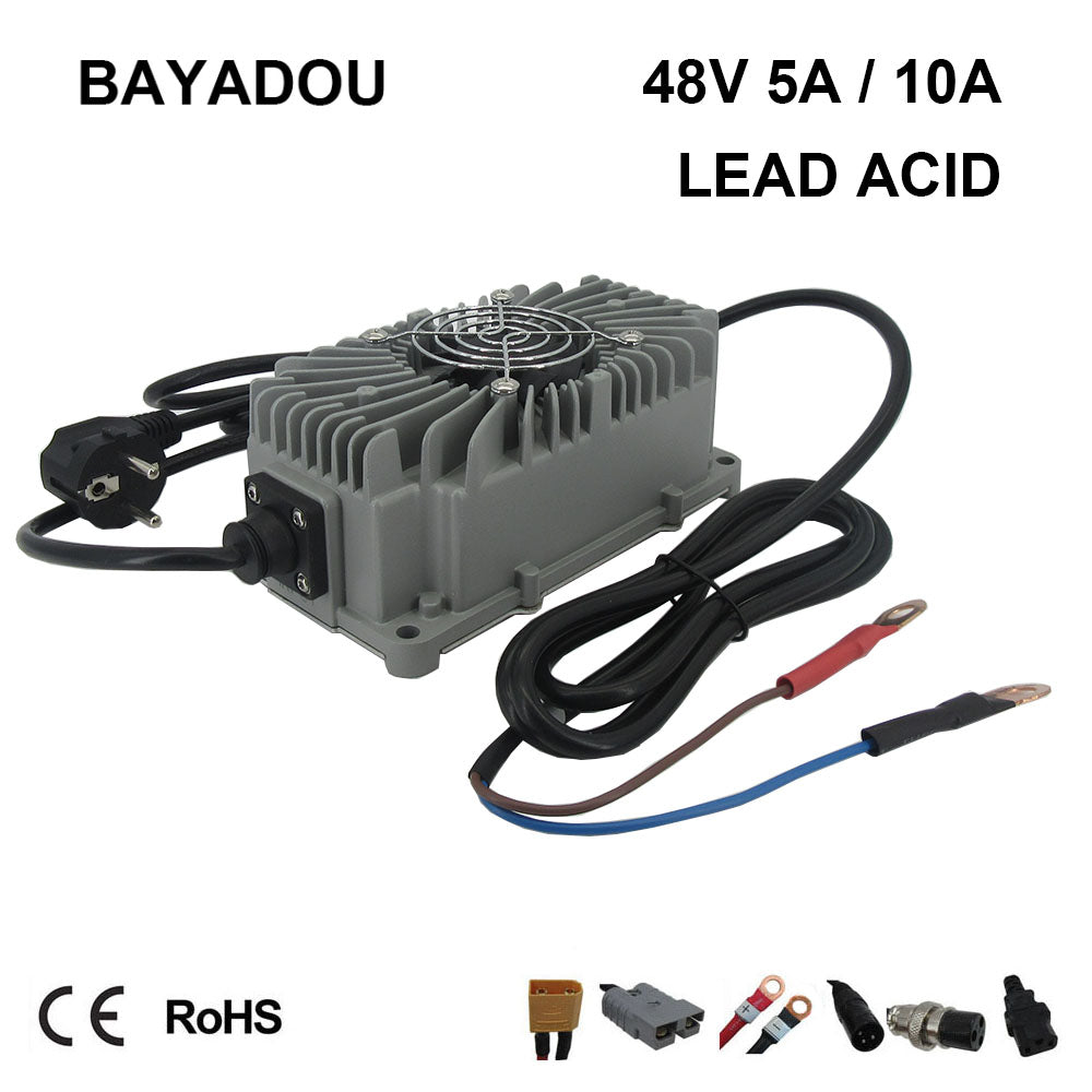 Waterproof 48V 5A 10A Lead Acid Ebike Battery Fast Charger 48 Volt 58.8V Electric Bike Bicycle Smart Chargers