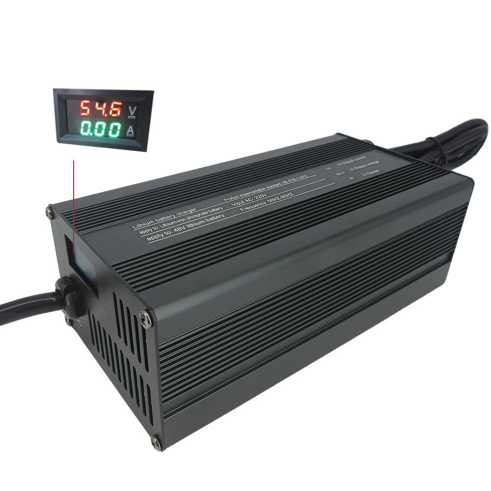 48V 10A Lithium Adjustable Current Battery Charger 13S 54.6V 3A 4A 5A 8A Li-ion electric bike scooter Motorcycle Fast Charger
