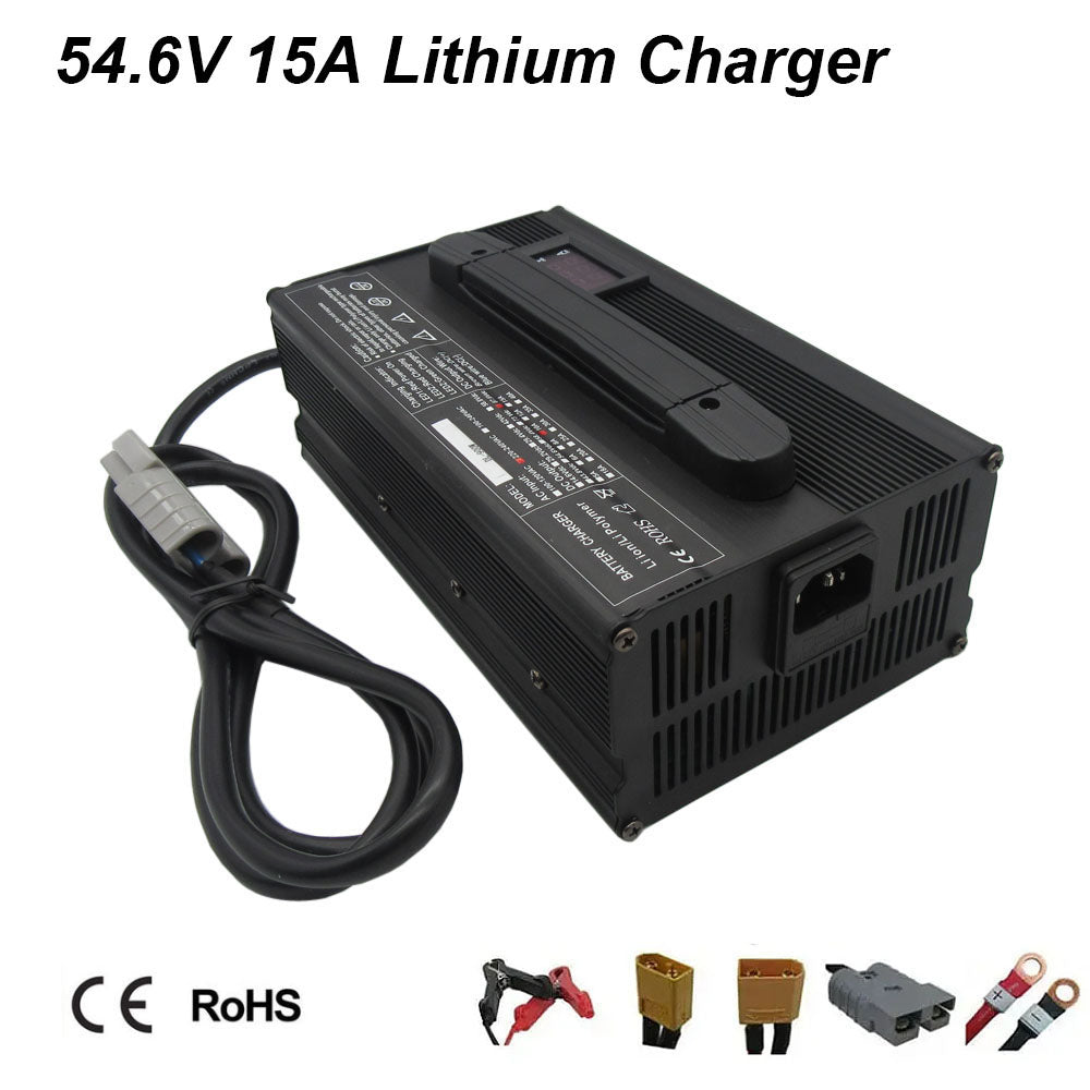 BAYADOU 900W 54.6V 15A Li-ion Fast Charger 48V 13S Lithium Energy Storage RV UPS Solar System Battery Chargers