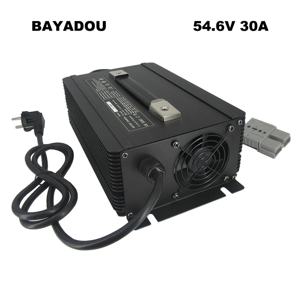 BAYADOU 2000W 54.6V 30A Lithium Fast Charger For 48V 13S Li ion RV Forklift Energy Storage Battery Chargers