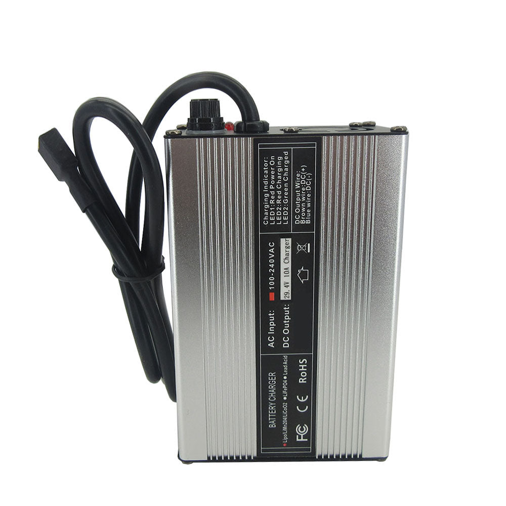 100.8V 4A lithium battery Fast charger 24S 86.4V 88.8V Li-ion RV Energy Storage Battery input 110V / 220V AC with cooling fan