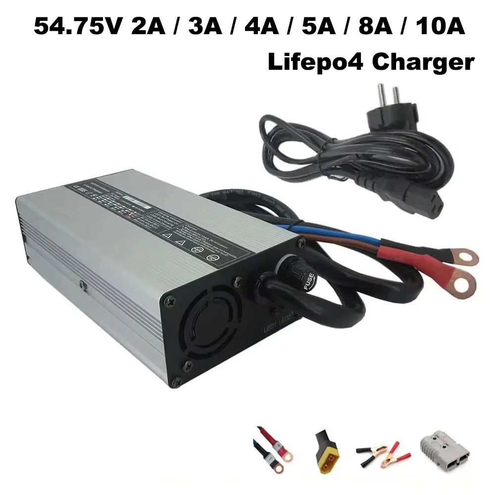 BAYADOU 300W 54.75V 5A LiFePO4 Battery Fast Charger 48V 15S 2A 3A 4A 8A 10A Iron Phosphate RV Touring Car Energy Storage Charger Copper Nose XT90 XT60