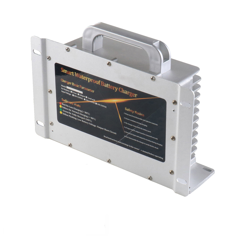 BAYADOU 900W Waterproof 58.4V 15A LiFePO4 Charger 48V 16S LFP Iron Phosphate Smart Fast Chargers Full sealed 110V / 220V Input IP65 IP67
