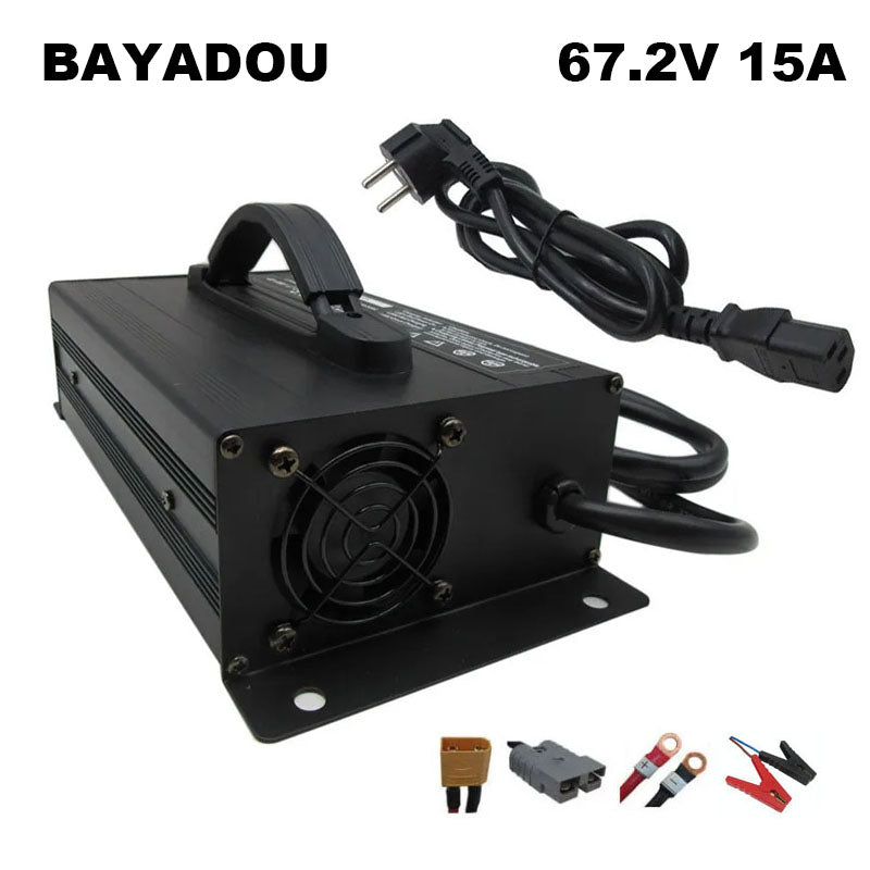 BAYADOU 67.2V 15A LI-ION Battery Fast Charger 60V 16S Lithium Golf Cart Forklift RV Energy Storage Touring Car Charger