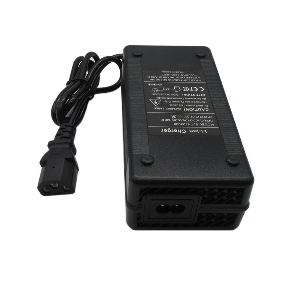 BAYADOU 67.2V 3A Li-ion Charger 16S 60V 60 Volt 20AH Lithium ebike scooter wheelchair Battery Chargers T/PC/IEC 3Pin Connector With Fan