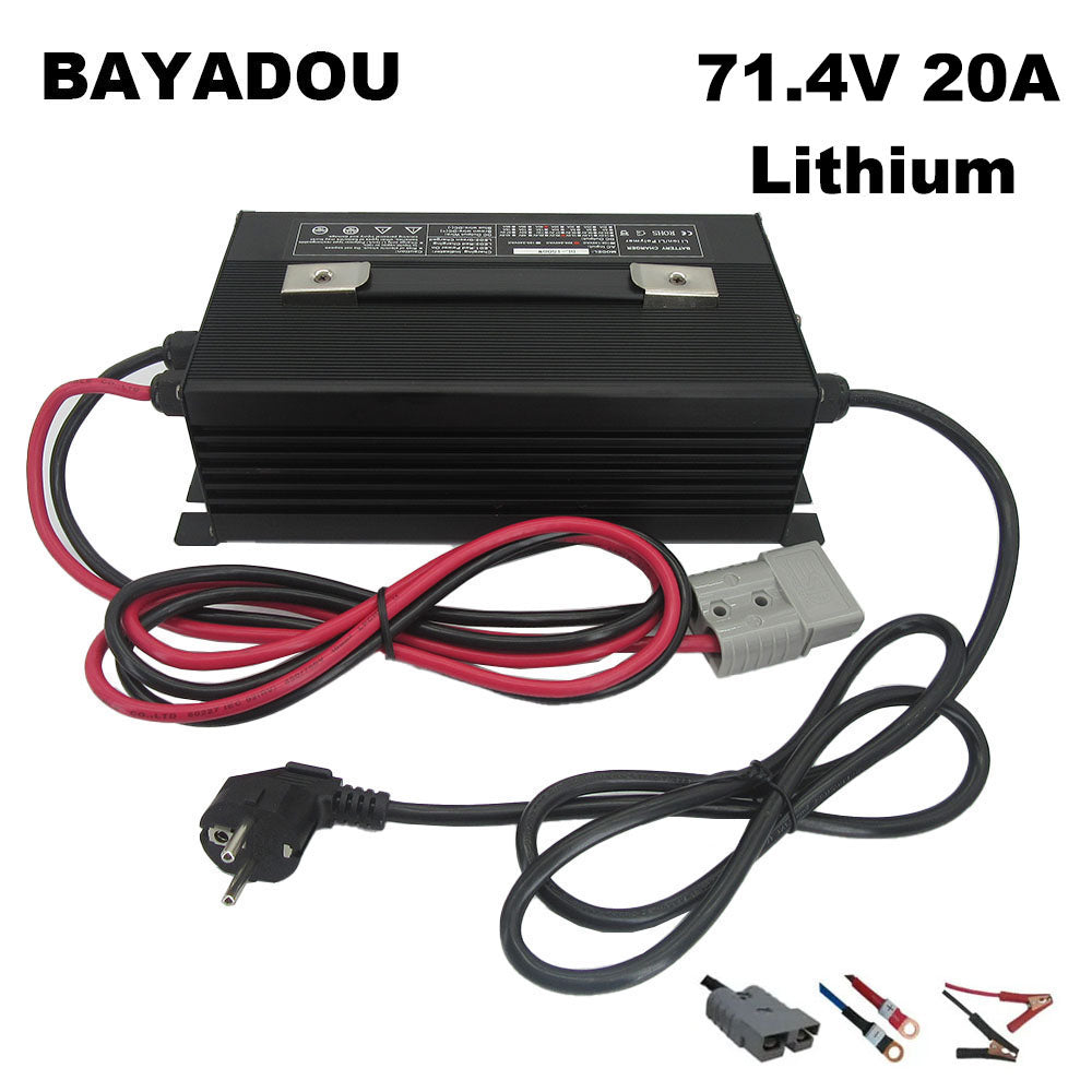 BAYADOU 1500W 71.4V 20A Li-ion Charger for 61.2V 62.9V 17S Lithium energy storage RV Touring Car Fast Chargers