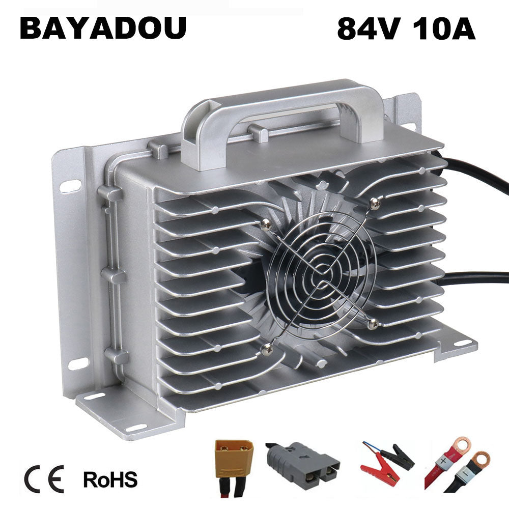 BAYADOU 900W Waterproof 84V 10A Li-ion Charger 72V 20S Lithium Ebike Motorcycle Energy Storage Battery Smart Fast Chargers Full sealed XT60 XT90