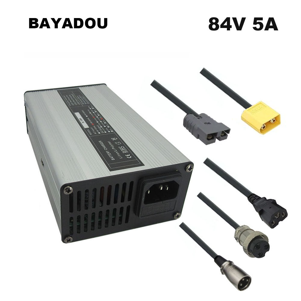 BAYADOU 500W 84V 5A Li-ion Fast Charger For 72V 20S Lithium E-Bike E-Scooter Golf Cart Forklift Battery Charger
