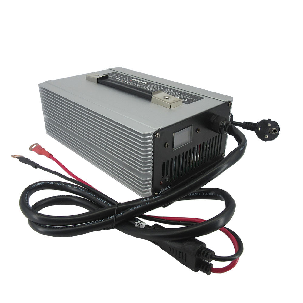 58.4V 30A LiFePO4 Battery Fast Charger 16S 48V 51.2V LFP Iron Phosphate Golf Cart Forklift RV Energy Storage Charger 2000W Powerful 110V / 220V AC Input