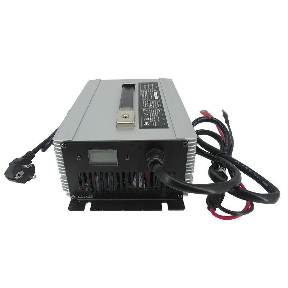58.4V 30A LiFePO4 Battery Fast Charger 16S 48V 51.2V LFP Iron Phosphate Golf Cart Forklift RV Energy Storage Charger 2000W Powerful 110V / 220V AC Input