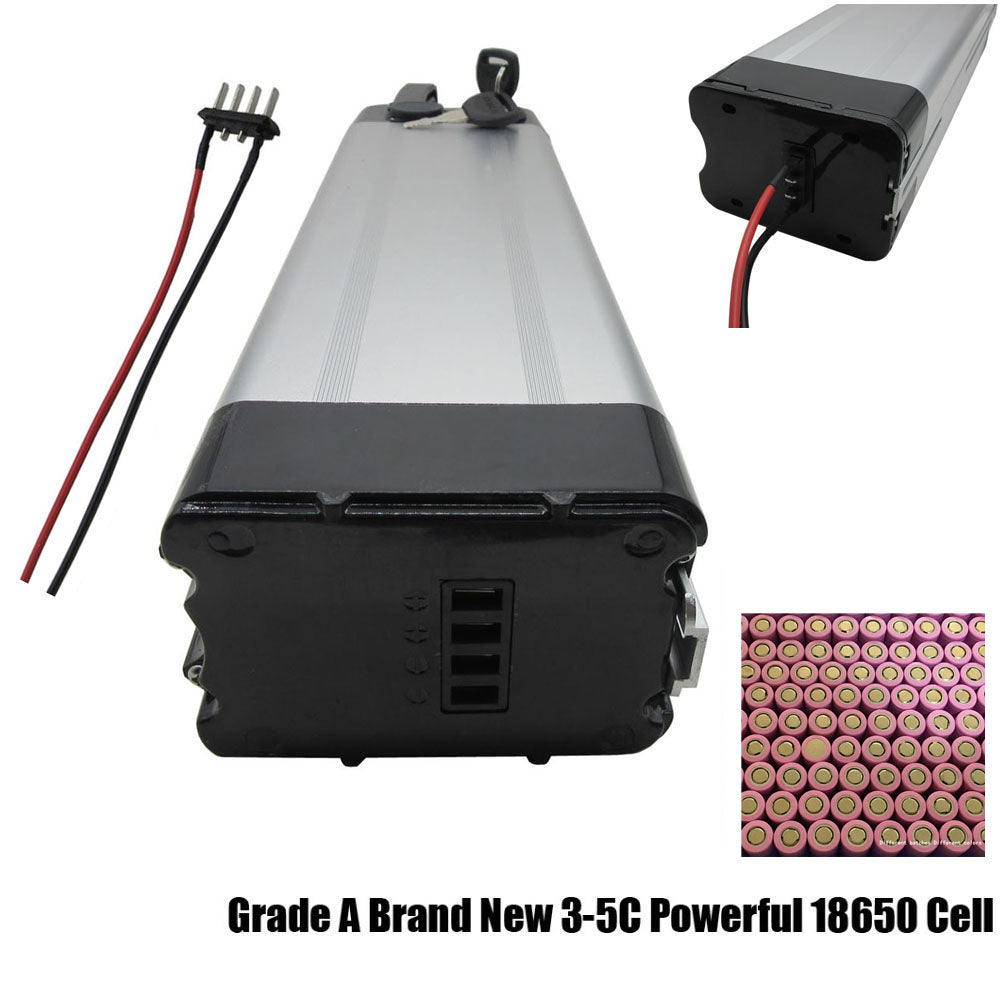 1000W 36V 20AH Ebike Lithium Battery Pack 36 Volt Silver Fish Electric Bike Bicycle Scooter 10S Li-ion 18650 Bateria Akku