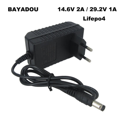 14.6V 2A 29.2V 1A Lifepo4 Charger 4S 12V 8S 24V Lithium Iron Phosphate Toy Car Electric tool Battery Wall Charger DC5.5*2.5MM DC5.5*2.1MM
