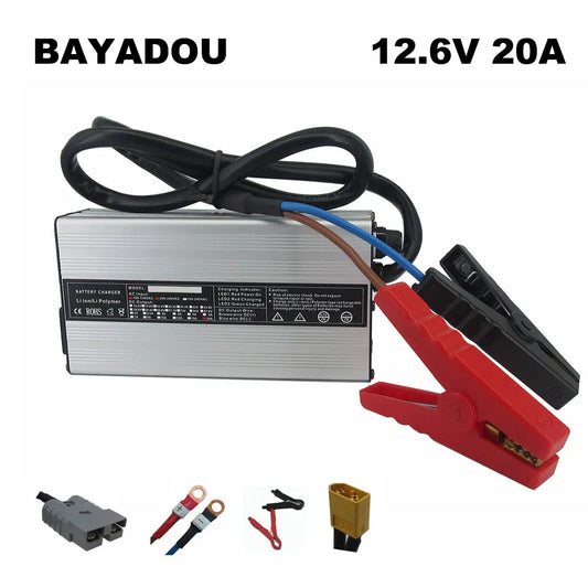 BAYADOU 400W 12.6V 20A Lithium 18650 Fast Charger For 3S 10.8V 11.1V 12V Li-ion Solar Energy Storage RV Battery Charger