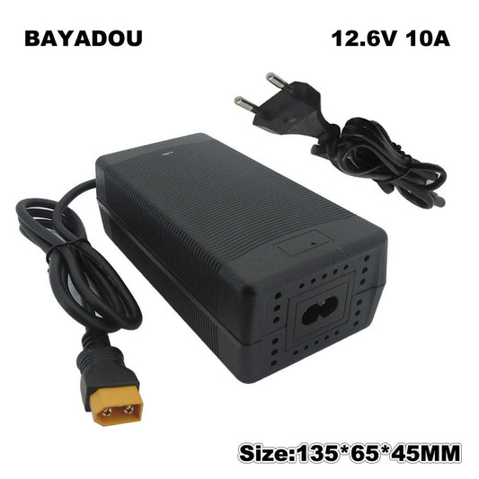 BAYADOU 12.6V 10A Lithium Battery Charger For 3S 12V 10.8V 11.1V Li ion Energy Storage Solar System Charger XT60 Connector