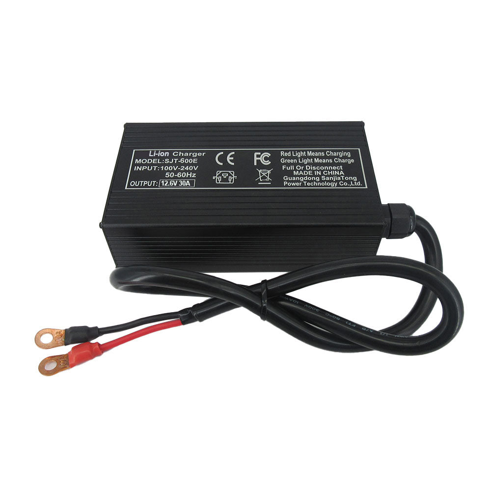 BAYADOU 12.6V 30A Fast Charger for 12V 10.8V 11.1V 3S Lithium ion Energy Storage Touring Car RV Boat AGV Battery copper nose connector  220V Input