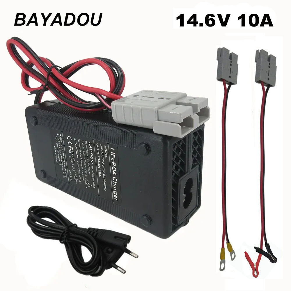 14.6V 12V 10A Lifepo4 Iron Phosphate Battery Charger For 12.8V 4S Solar Energy Storage Fast Charger SB50 Connector