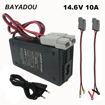 14.6V 12V 10A Lifepo4 Iron Phosphate Battery Charger For 12.8V 4S Solar Energy Storage Fast Charger SB50 Connector