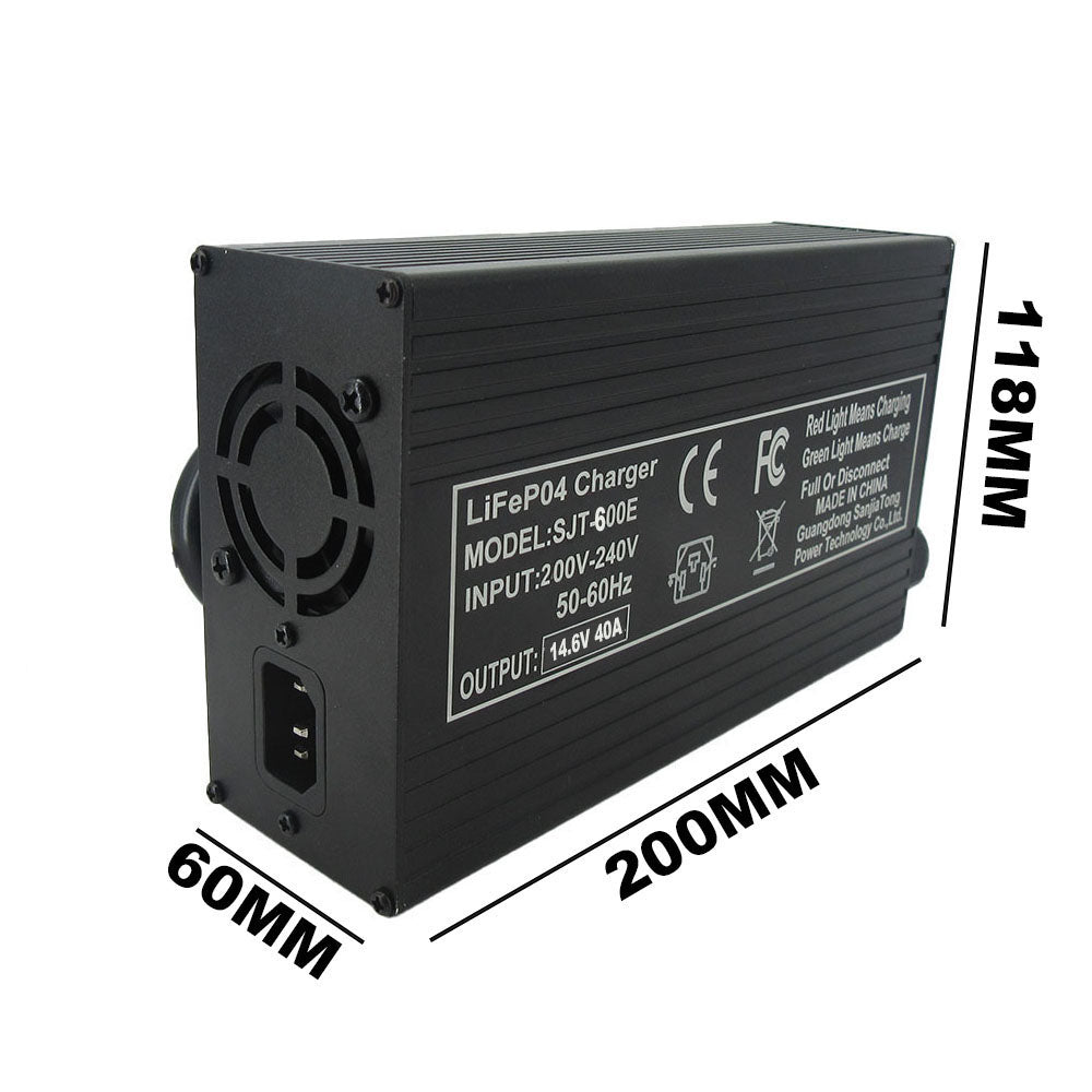 14.6V 40A Lithium Lifepo4 Fast Chargers For 4S 12V 12.8V Iron Phosphate Energy Storage RV UPS Solar System Battery 220V Input