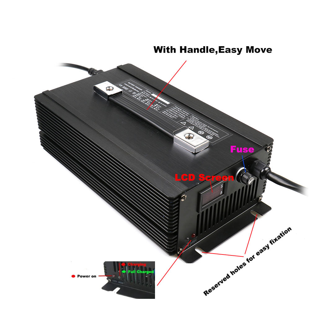 BAYADOU 1500W 14.6V 80A Lifepo4 Fast Charger 12V 12.6V 3S 16.8V Li-ion 12Volt 80A Lead Acid Energy Storage RV UPS Boat Battery Charger