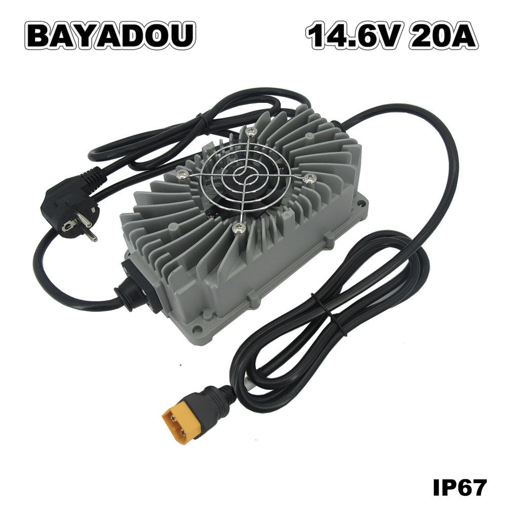 Waterproof 14.6V 20A LiFePO4 Charger 4S 12V 12.8V LFP Iron Phosphate RV Energy Storage Battery Smart Fast Chargers Full sealed