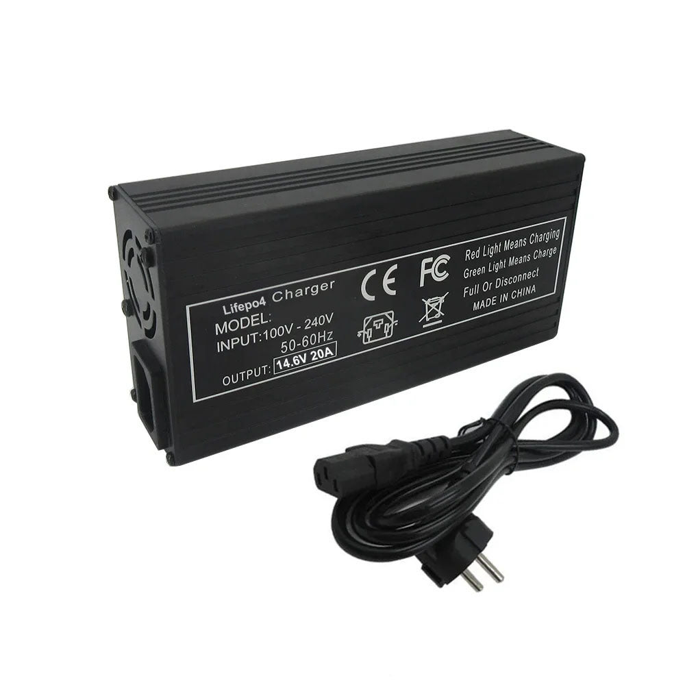 BAYADOU 14.6V 20A LiFePO4 Fast Charger 4S 12V Lithium Iron Phosphate LFP RV Energy Storage Solar UPS System Battery Chargers SB50 Connector