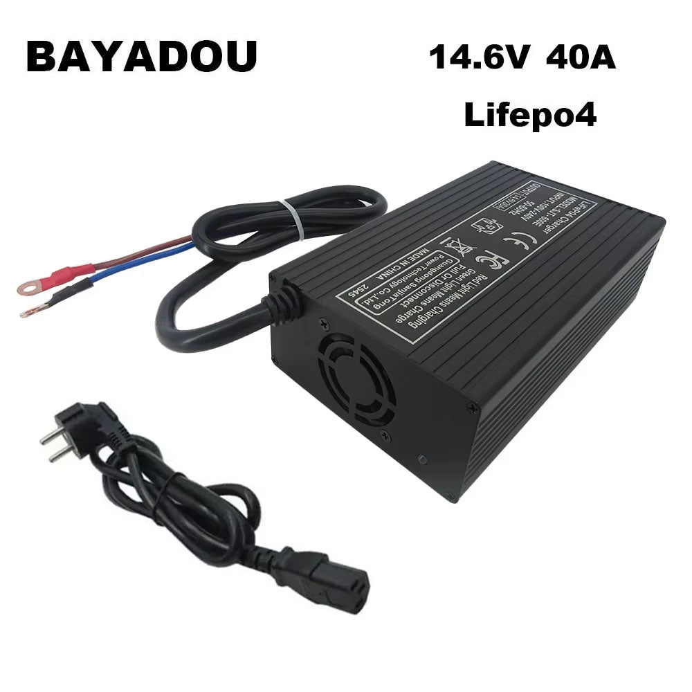 4S 12V 40A Lifepo4 Fast Chargers 14.6V 40A Iron Phosphate Home Energy Storage RV UPS Solar System Battery 220V Input Copper Nose M8 Connector