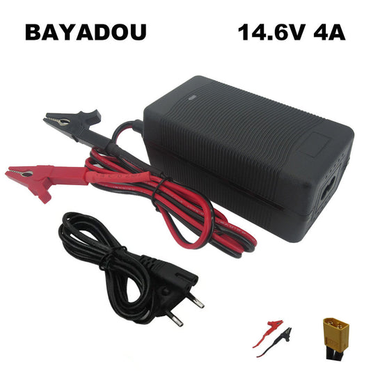 14.6V 4A Lifepo4 Lithium Iron Phosphate Battery Charger For 12.8V 4S Solar Electric tool LED Light Fast Charger Alligator Clip XT60 Connector
