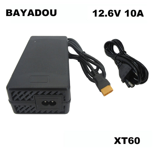 BAYADOU 12.6V 10A Lithium Battery Charger For 3S 12V 10.8V 11.1V Li ion Energy Storage Solar System Charger XT60 Connector