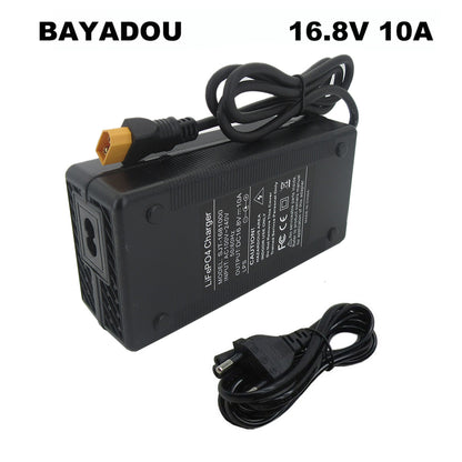 16.8V 10A Lithium Charger For 14.4V 14.8V 4S Solar Energy Storage AGV Industrial vacuum cleaners Fast Charger Alligator Clip XT60 XT90 Connector with Fan