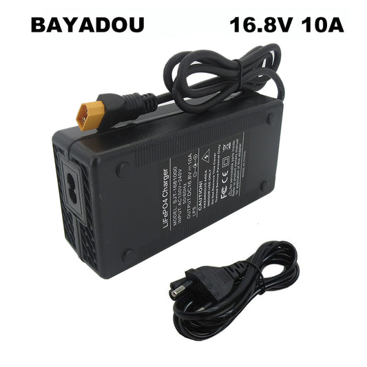 16.8V 10A Lithium Charger For 14.4V 14.8V 4S Solar Energy Storage AGV Industrial vacuum cleaners Fast Charger Alligator Clip XT60 XT90 Connector with Fan