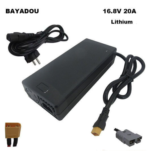 BAYADOU 16.8V 20A Lithium Battery Charger 4S 14.4V 14.8V UPS System Solar Car LFP Energy Storage RV Electric Tool Fast Charger XT60 XT90 220V Input