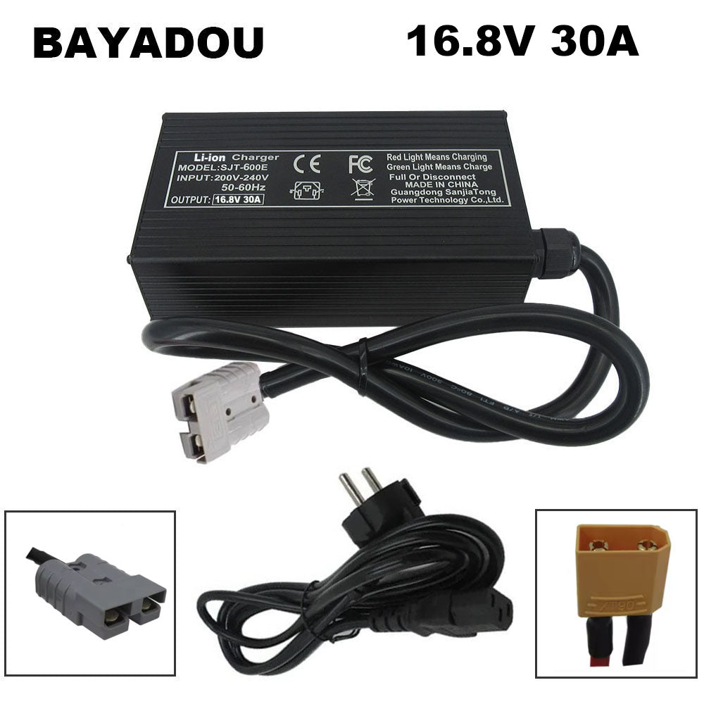BAYADOU 16.8V 30A Fast Charger 14.4V 30A Li-ion Chargers For 4S 14.8V Lithium Energy Storage RV UPS Backup Power Supply Solar Battery SB50 XT90 110V 220V Input
